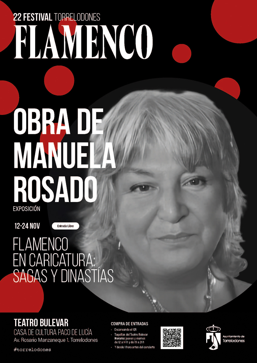 Cartel de la exposición Flamenco en Caricatura, obra de Manuela Rosado